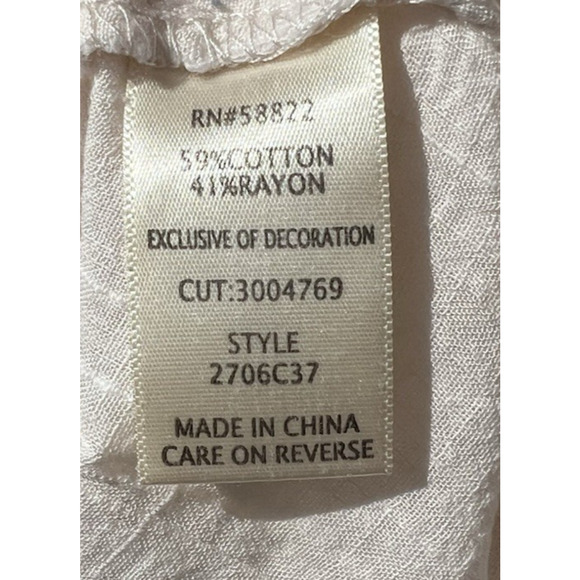 Max Studio Women's Boho Crochet Keyhole Empire Waist Babydoll Peasant Blouse M - Picture 8 of 8